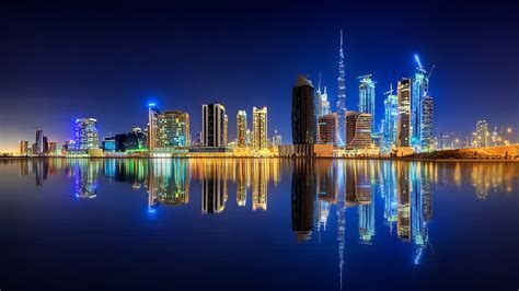 Hd Wallpaper Dubai City Building City Lights Sunset Office