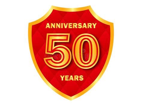 50 Years Anniversary Celebration Logotype Golden Vector Image Stock