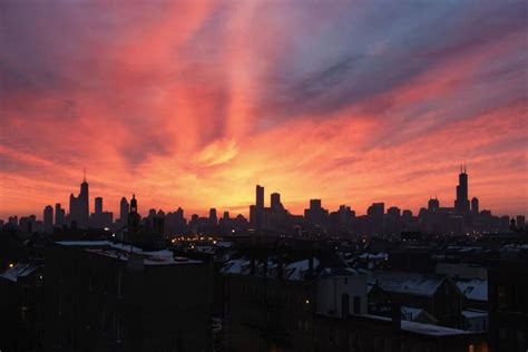 Chicago Sunrise Taken From Wicker Park 121913 Skyline Photography