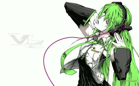 Green Hair Hatsune Miku Headphones Vocaloid Konachan