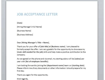 I've reviewed the job offer letter in . How to Accept a Job Offer Step-by-Step Guide