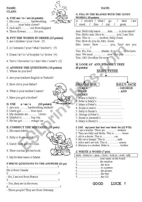 Miscellaneous Vocabulary Quiz For Beginners 1 Worksheet Question