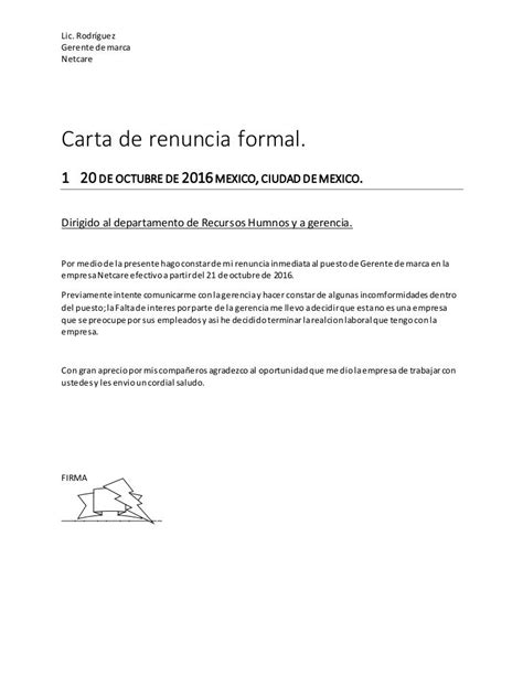 Carta De Renuncia Formal