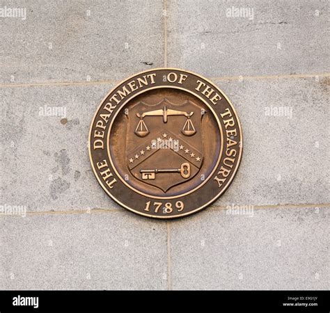 Seal On Treasury Building Washington Dc Stock Photo Alamy
