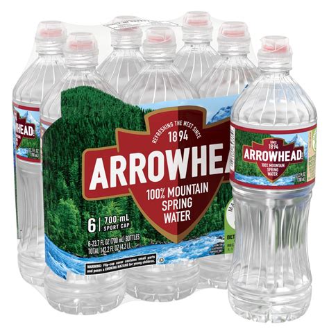 Arrowhead Brand 100 Mountain Spring Water 237 Ounce Plastic Sport