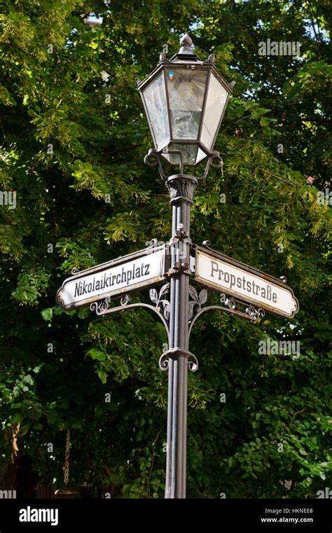 Lamp Post Direction Sign Signs High Resolution Stock Photography And