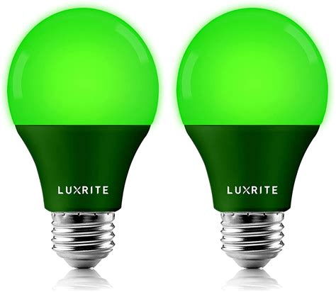 Luxrite A19 Led Green Light Bulbs 60w Equivalent Non Dimmable Ul Listed