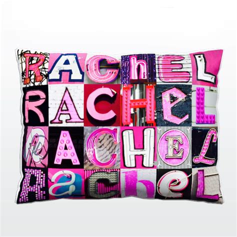Personalized Pillow Featuring Rachel In Photos Of Pink Sign Etsy