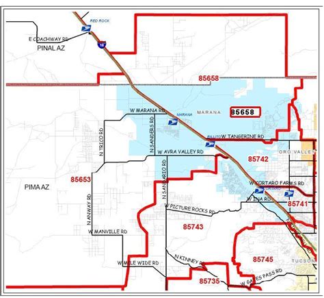 Zip Codes Tucson Arizona Map