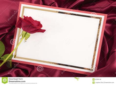 Celebrated every february 14, valentine's day is the perfect time to recognize the unique aspects of all your relationships with a valentine's day card. Valentine Blank Card With Red Rose Stock Photo - Image of background, valentine: 65399148