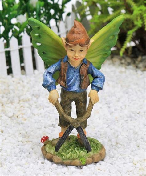 Elfe Jardinier Figurine Fée Pour Jardin Miniature Fairy Garden