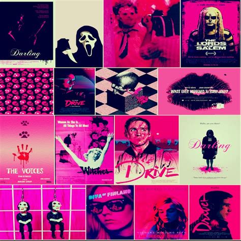 Pink Grunge Horror Aesthetic Wall Art Collage Kit Trendy Etsy