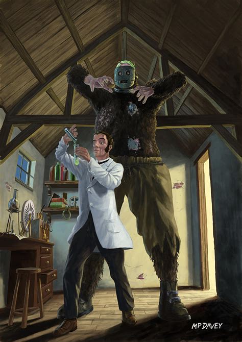 Monster In Victorian Science Laboratory Painting By Martin Davey Fine Art America