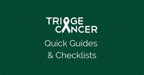 Quick Guides Checklists And Other Materials Triage Cancer