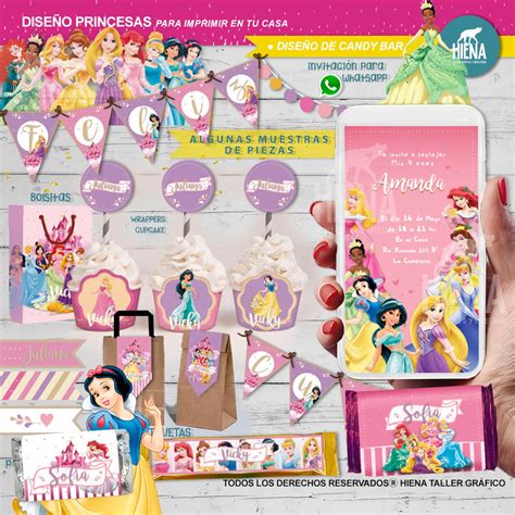 Disney Princess Printable Kit Candy Bar Customized Etsy