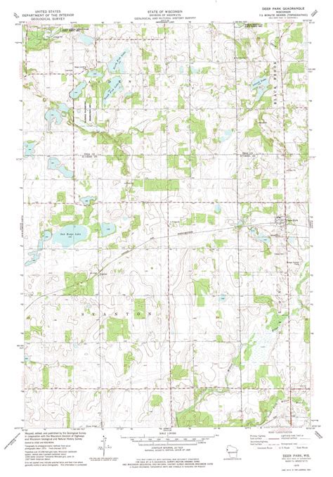 Deer Park Topographic Map 124000 Scale Wisconsin