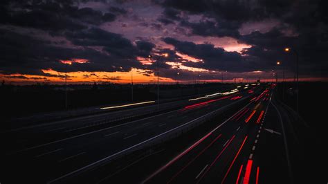 2048x1152 Night City Road Clouds 2048x1152 Resolution Wallpaper Hd