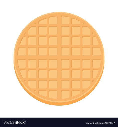 Belgium Round Waffle In Flat Style Royalty Free Vector Image