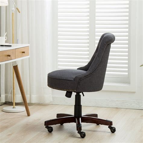 Belleze Home Office Chair Tufted Linen Height Adjustble Tilt Swivel