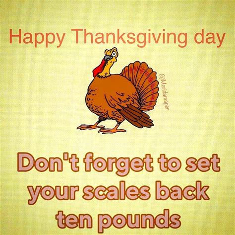 A Turkey Saying Happy Thanksgiving Day Dont Forget To Set Your Scales