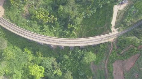 Old Demodara Bridge Over Tea Plantation In Rainforest Stock Footage
