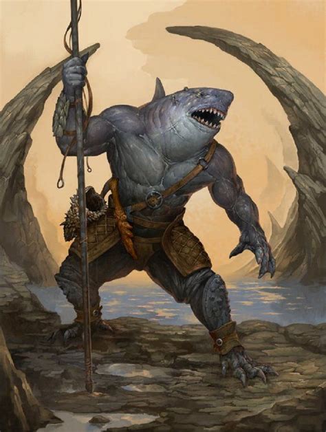 Shark Man By Douzen Fantasy Character Design Fantasy Monster
