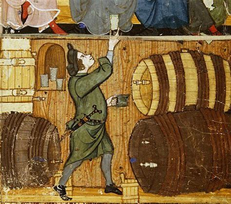A Cellarer Amongst The Barrels Handing Up A Glass To Drinkers In A Room Above Bl Add 27695 F