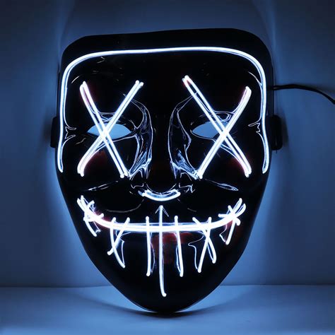 Halloween Led El Wire Light Up Party Mask For Cosplay Purge Bloody