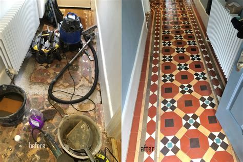 Victorian Hallway Tiles Restored Potters Bar North London Tile