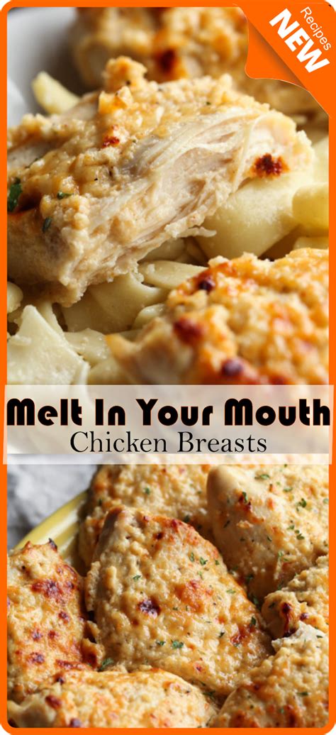 Sour cream, grated parmesan cheese, caesar salad dressing, skinless boneless chicken breasts. Melt In Your Mouth Chicken Breasts | Think food