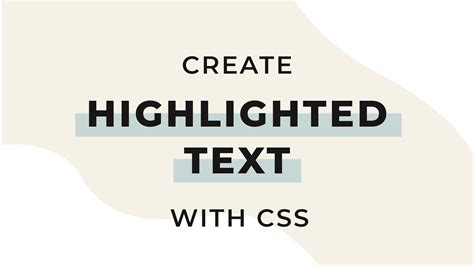 Create Highlighted Text With Css Amanda Olson Skillshare