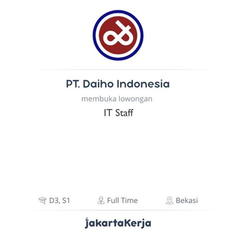 Indoseiki metalutama kawasan industri jatake. Lowongan Kerja IT Staff di PT. Daiho Indonesia - JakartaKerja