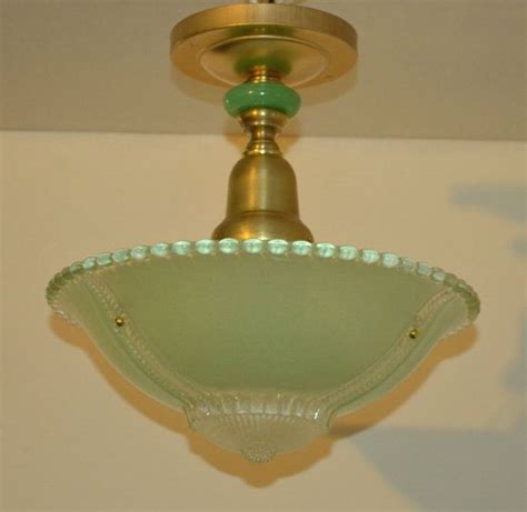 Restoration of the antique chandeliers are included with their price. Vintage Jadeite Green Ceiling Light Fixture | Vintage ...