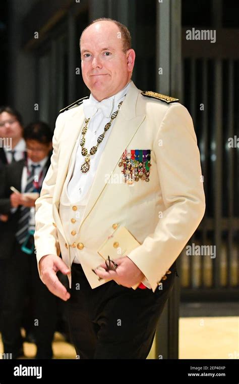 Prince Albert Ii Of Monaco During The Court Banquet During The