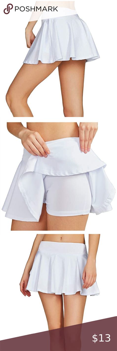 white pleated tennis skirt skort 🎾 white tennis skirt has shorts underneath super stretchy