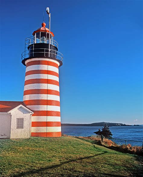 Usa Maine Lubec New England West Quoddy Head Lighthouse Digital Art