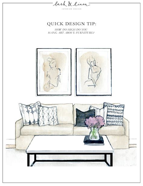 Quick Design Tip How High Do You Hang Art Above Furniture