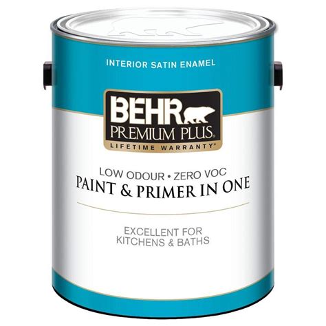Behr Premium Plus 1 Gal Ultra Pure White Satin Enamel Low Odor