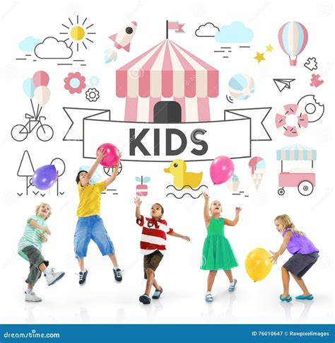 Kids Young Children People Graphic Concept Stock Image Image Of