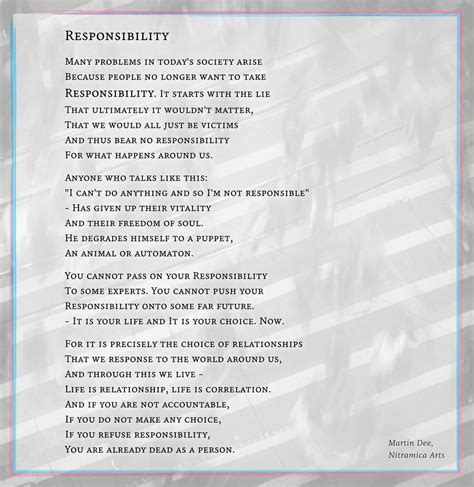 The Responsibility Poem