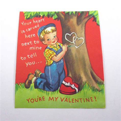 Vintage Unused Childrens Novelty Valentine Greeting Card With Cute