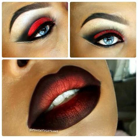 Halloween Love This Red Lips Lined W Black And Bright Red Eyes