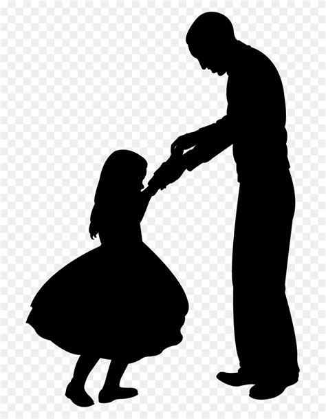 Father And Daughter Dancing Black Silhouette Father Daughter Dancing Clipart Flyclipart