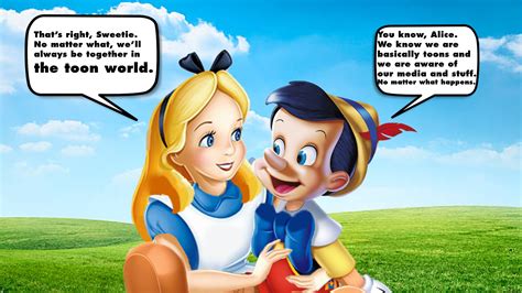 They Are Indeed Toons Pinocchio And Alice Disney Crossover Fan Art