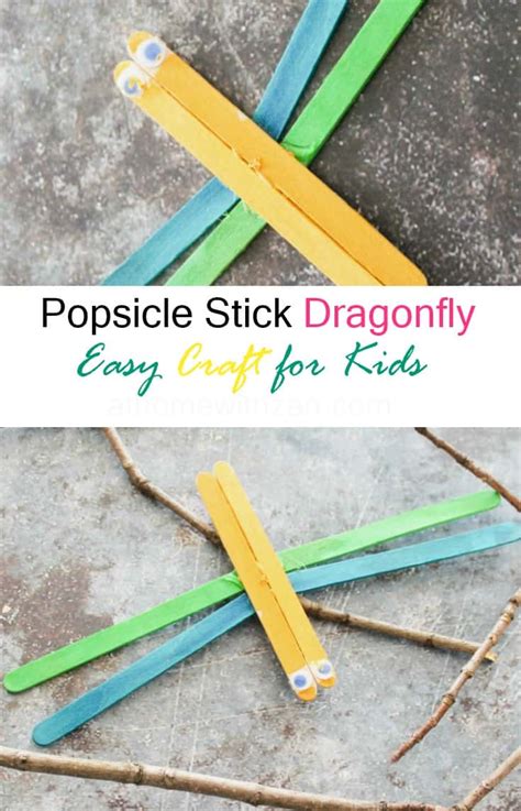 Popsicle Stick Dragonflies Dragonfly Crafts Kids Can Make Spring