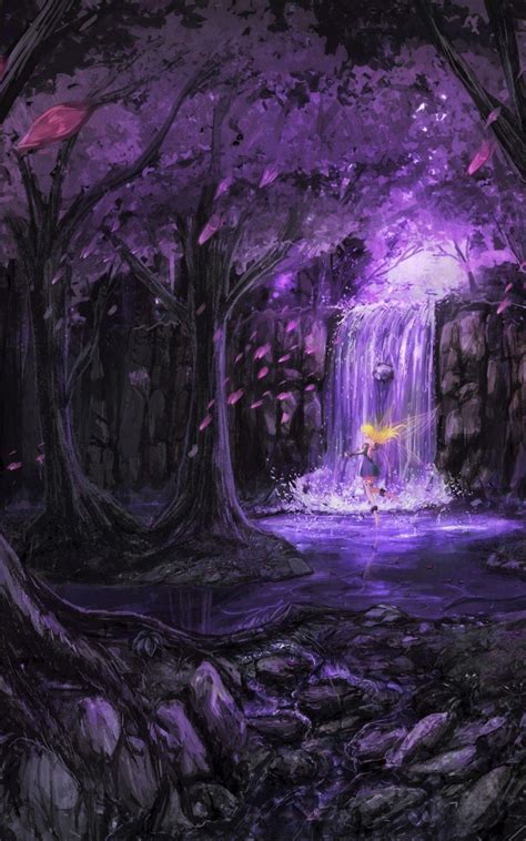 Purple Waterfall Background Kizabella