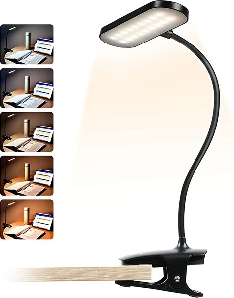 Cuhioy Clip Desk Lamp Battery Operated Eye Caring Led Reading Light