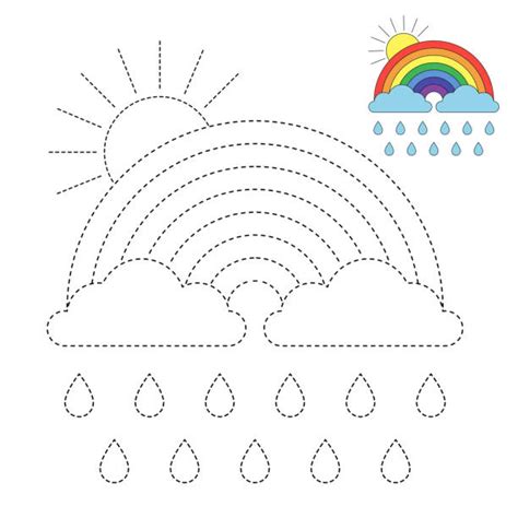 Spring Rain Coloring Page Illustrations Royalty Free Vector Graphics