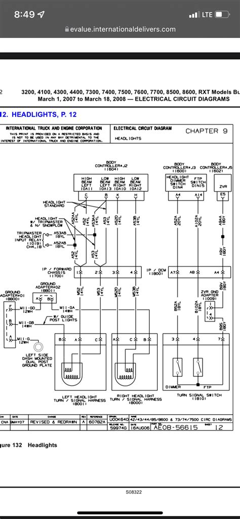 I Need A Headlight Wiring Diagram For A 2008 International Durastar