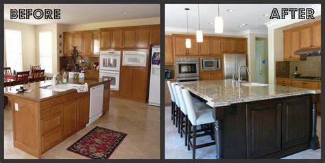 Before and afters of my kitchen with white cabinets (here). The Kitchen - Before & After